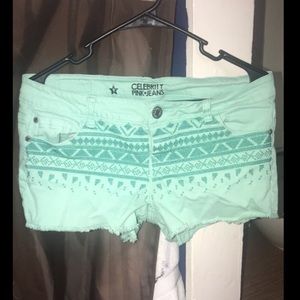Turquoise Jean shorts